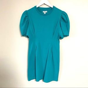 Silence + Noise puff sleeve dress, Urban Outfitters, Teal